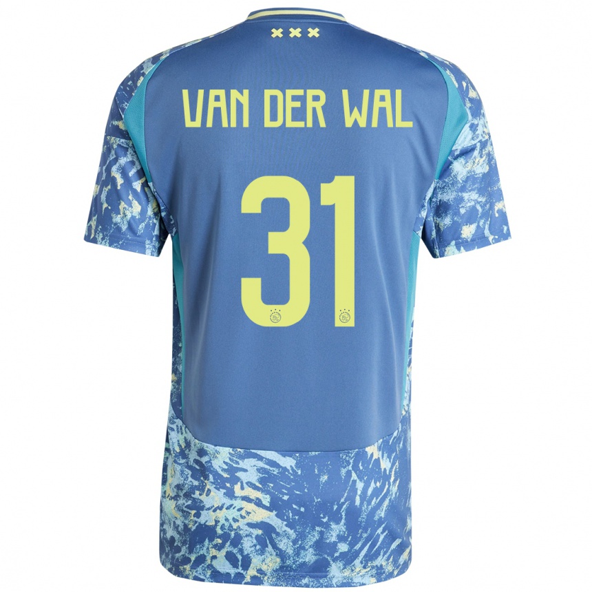 Kids Football Dionne Van Der Wal #31 Grey Blue Yellow Away Jersey 2024/25 T-Shirt Za