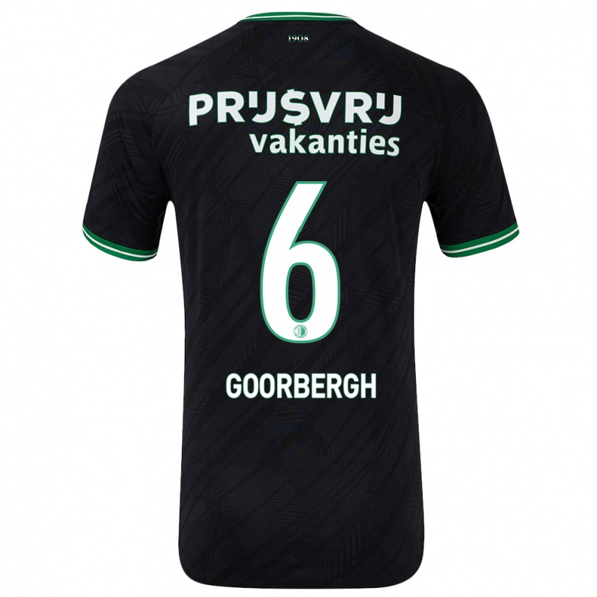 Kids Football Cheyenne Van Den Goorbergh #6 Black Green Away Jersey 2024/25 T-Shirt Za