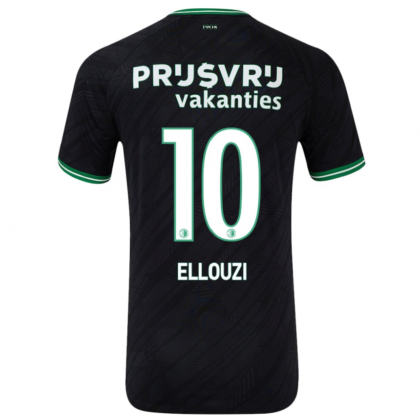 Kids Football Sabrine Ellouzi #10 Black Green Away Jersey 2024/25 T-Shirt Za