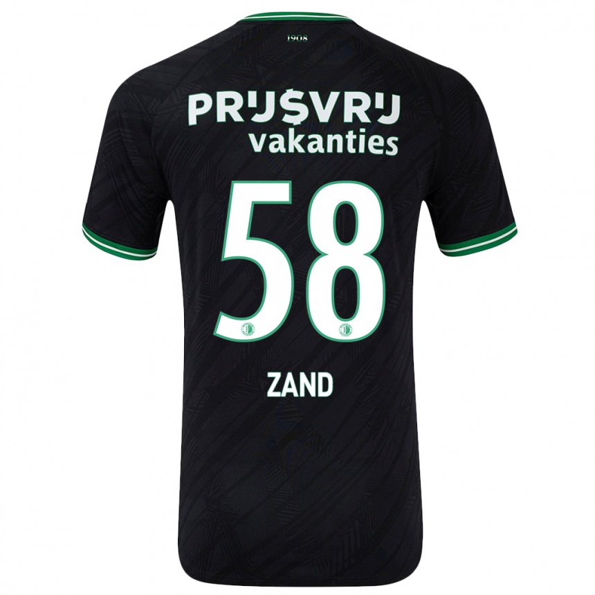 Kids Football Shiloht Zand #58 Black Green Away Jersey 2024/25 T-Shirt Za