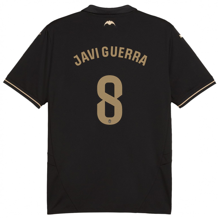 Kids Football Javi Guerra #8 Black Away Jersey 2024/25 T-Shirt Za