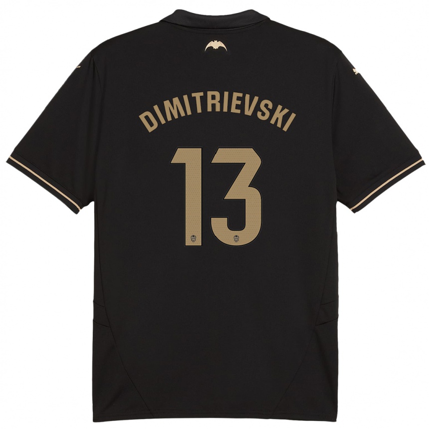 Kids Football Stole Dimitrievski #13 Black Away Jersey 2024/25 T-Shirt Za