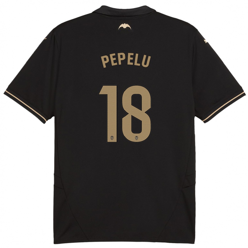 Kids Football Pepelu #18 Black Away Jersey 2024/25 T-Shirt Za