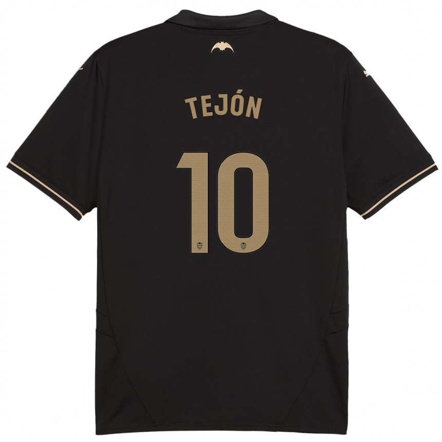 Kids Football Martín Tejón #10 Black Away Jersey 2024/25 T-Shirt Za