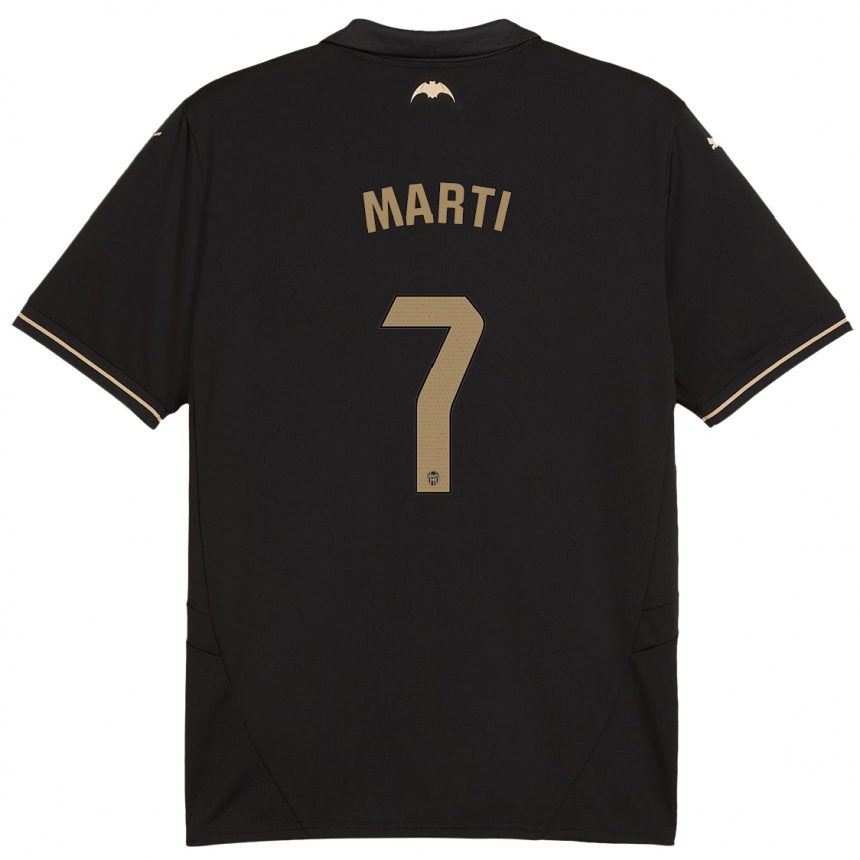 Kids Football Marina Martí #7 Black Away Jersey 2024/25 T-Shirt Za