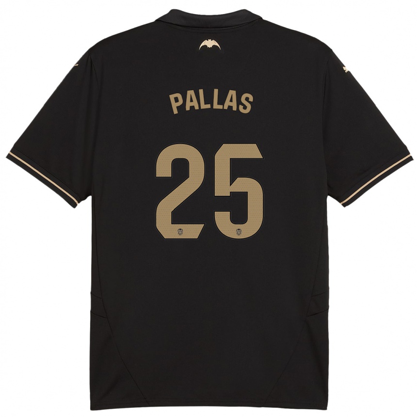 Kids Football Nerea Pallas #25 Black Away Jersey 2024/25 T-Shirt Za