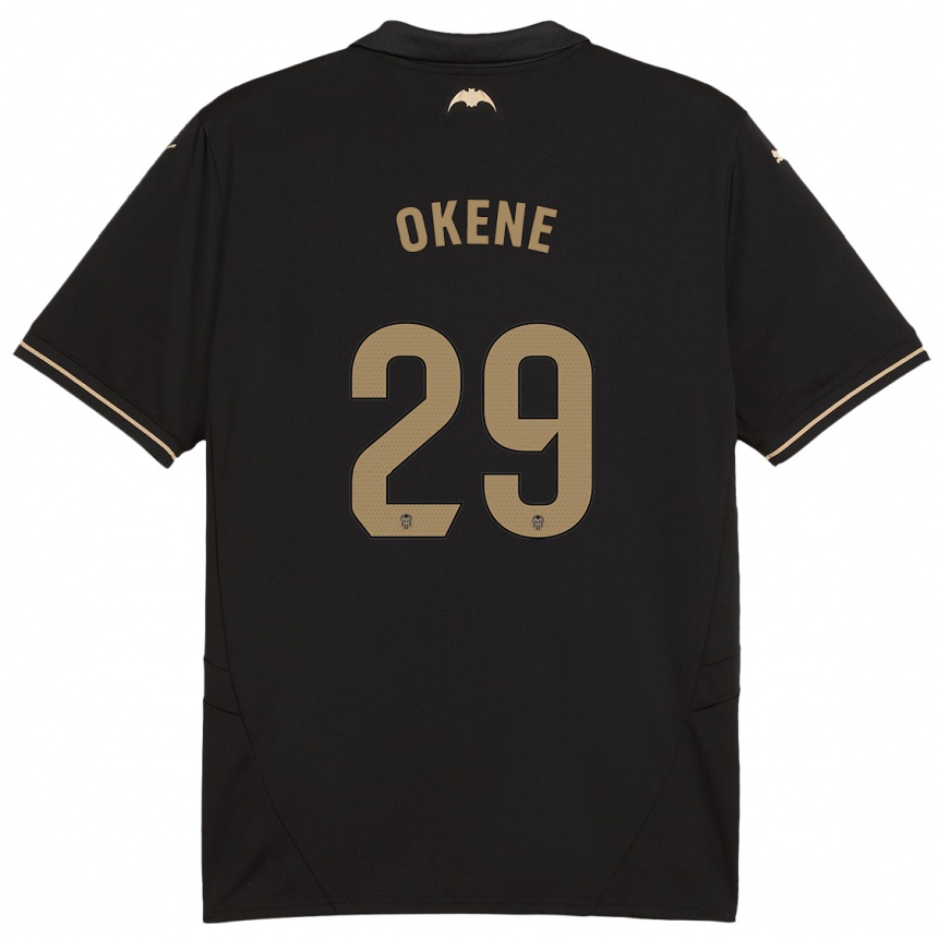 Kids Football Andrea Okene #29 Black Away Jersey 2024/25 T-Shirt Za