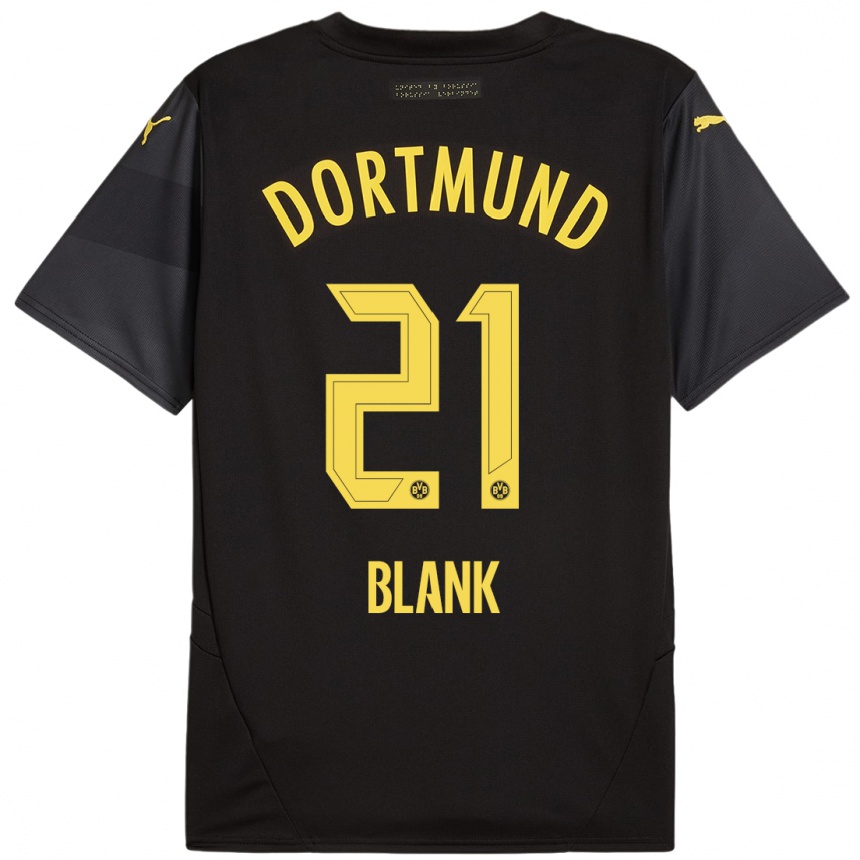 Kids Football Hendry Blank #21 Black Yellow Away Jersey 2024/25 T-Shirt Za