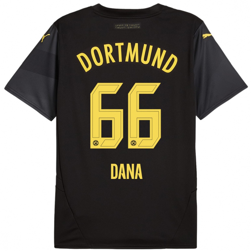 Kids Football Bleckmann Dana #66 Black Yellow Away Jersey 2024/25 T-Shirt Za