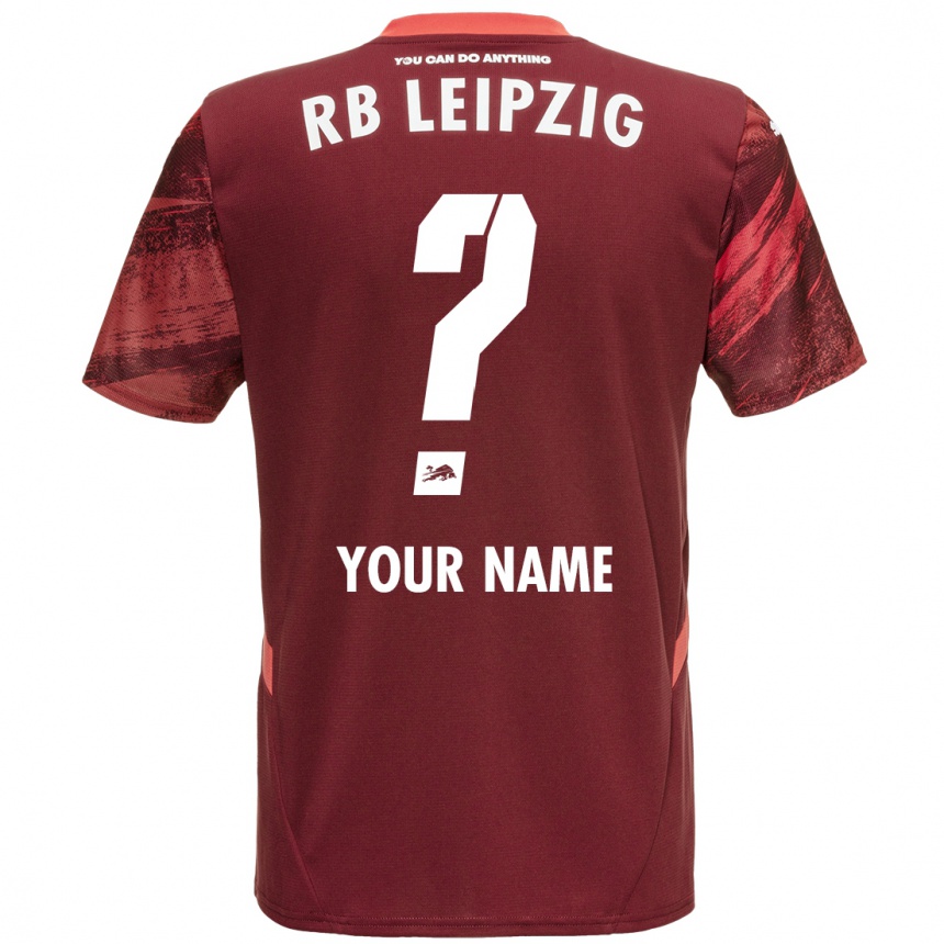 Kids Football Your Name #0 Burgundy Away Jersey 2024/25 T-Shirt Za