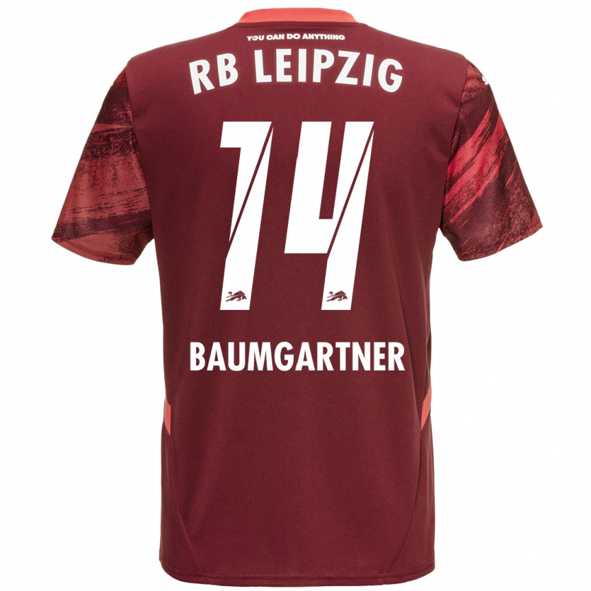 Kids Football Christoph Baumgartner #14 Burgundy Away Jersey 2024/25 T-Shirt Za