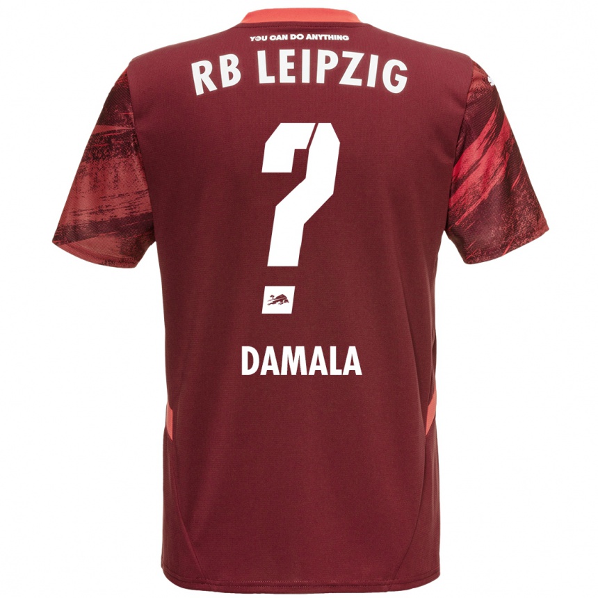 Kids Football Bilal Damala #0 Burgundy Away Jersey 2024/25 T-Shirt Za