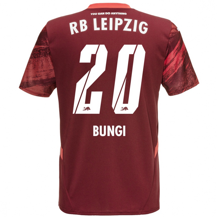 Kids Football Joyeux Masanka Bungi #20 Burgundy Away Jersey 2024/25 T-Shirt Za