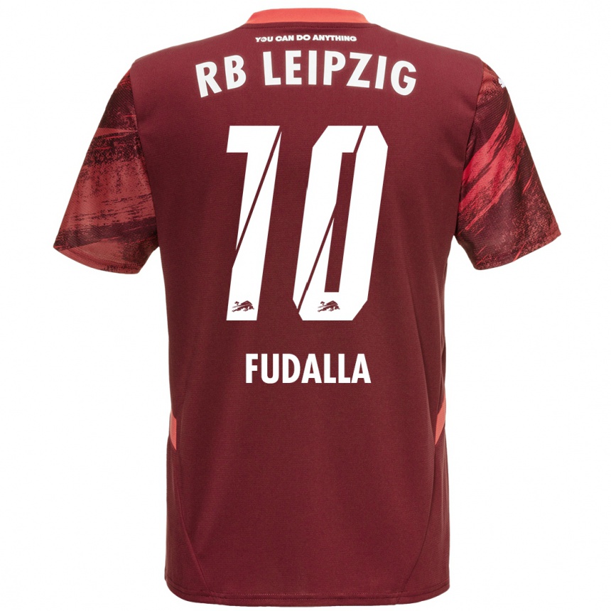 Kids Football Vanessa Fudalla #10 Burgundy Away Jersey 2024/25 T-Shirt Za