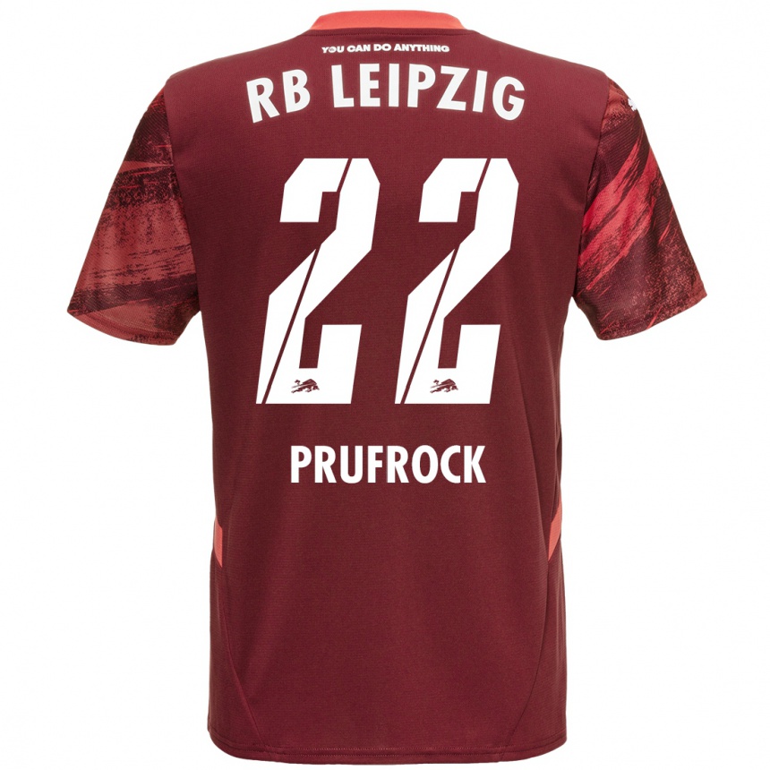 Kids Football Silas Prüfrock #22 Burgundy Away Jersey 2024/25 T-Shirt Za