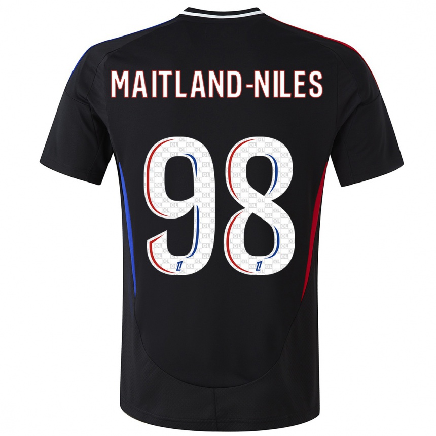 Kids Football Ainsley Maitland-Niles #98 Black Away Jersey 2024/25 T-Shirt Za