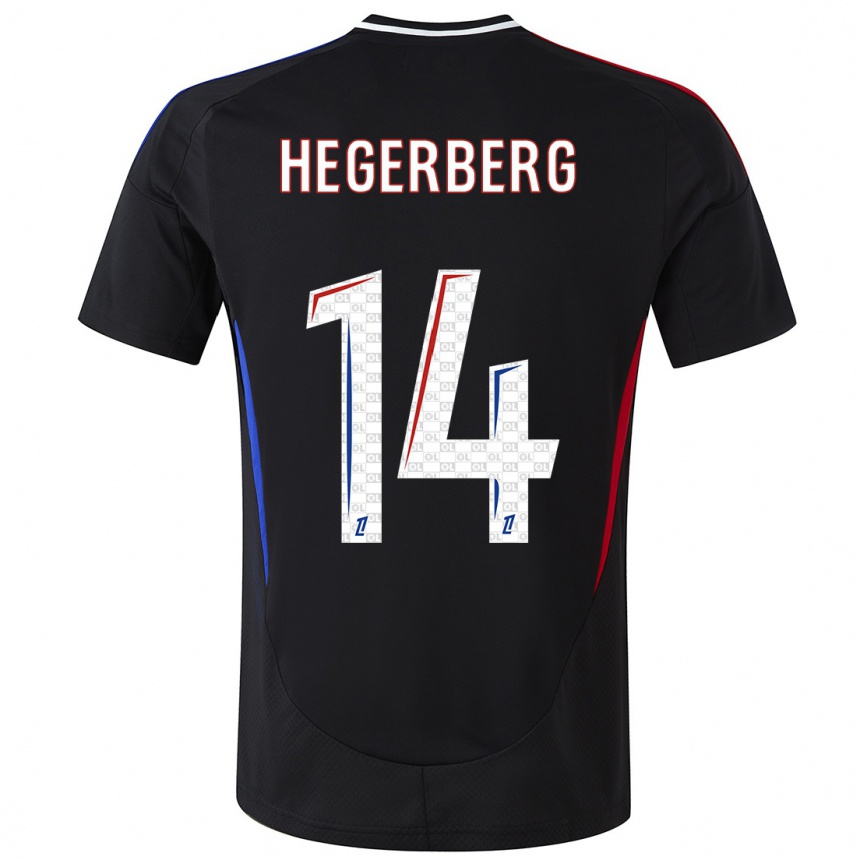 Kids Football Ada Hegerberg #14 Black Away Jersey 2024/25 T-Shirt Za