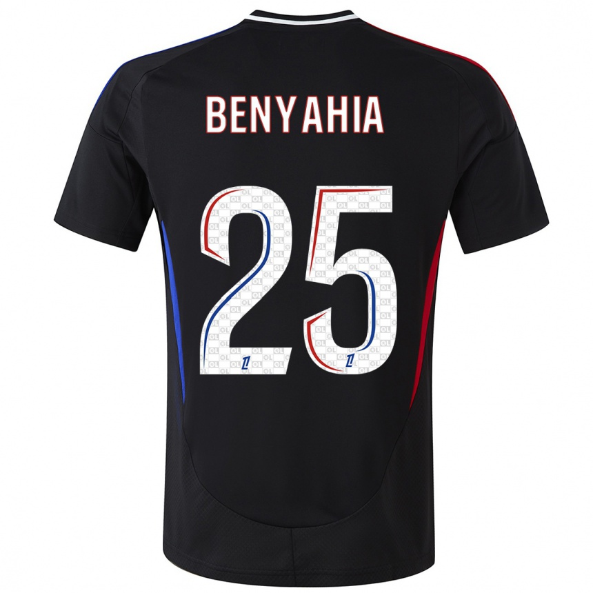 Kids Football Ines Benyahia #25 Black Away Jersey 2024/25 T-Shirt Za