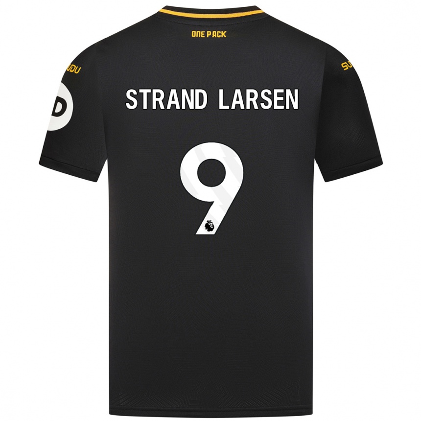 Kids Football Jørgen Strand Larsen #9 Black Away Jersey 2024/25 T-Shirt Za