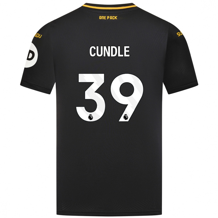 Kids Football Luke Cundle #39 Black Away Jersey 2024/25 T-Shirt Za