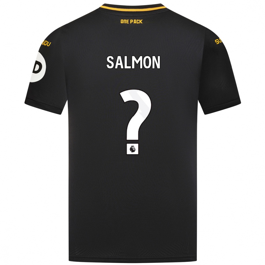 Kids Football Fabian Salmon #0 Black Away Jersey 2024/25 T-Shirt Za