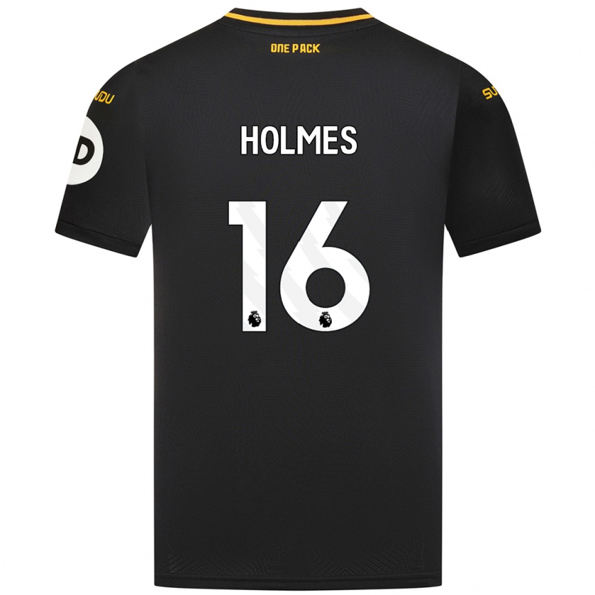 Kids Football Summer Holmes #16 Black Away Jersey 2024/25 T-Shirt Za