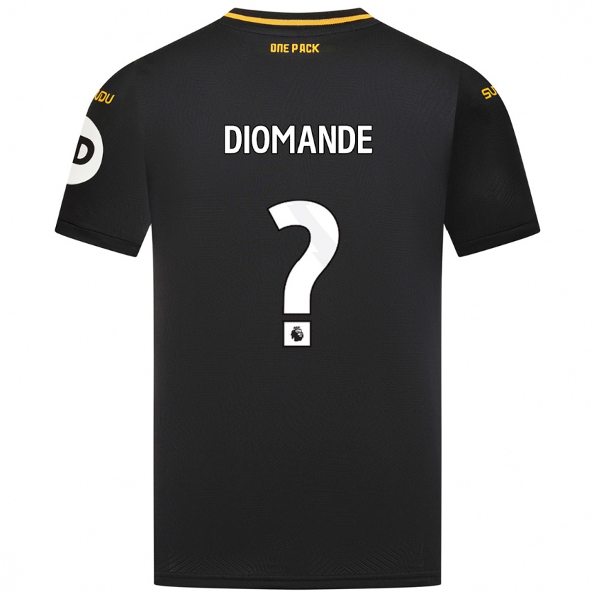 Kids Football Mo Diomande #0 Black Away Jersey 2024/25 T-Shirt Za