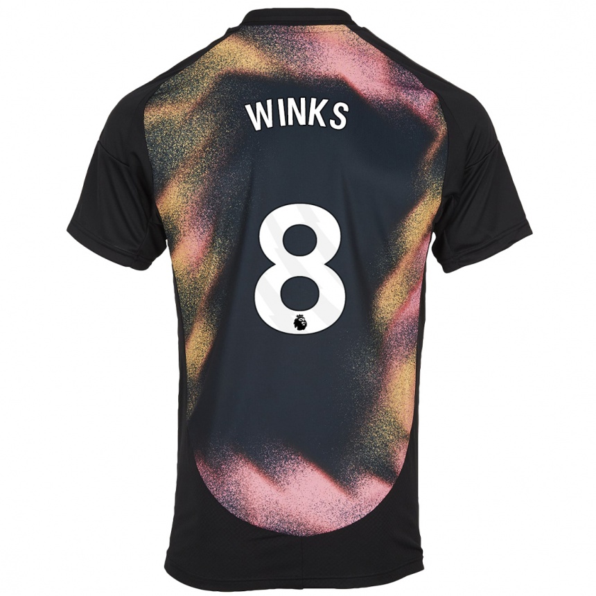 Kids Football Harry Winks #8 Black White Away Jersey 2024/25 T-Shirt Za