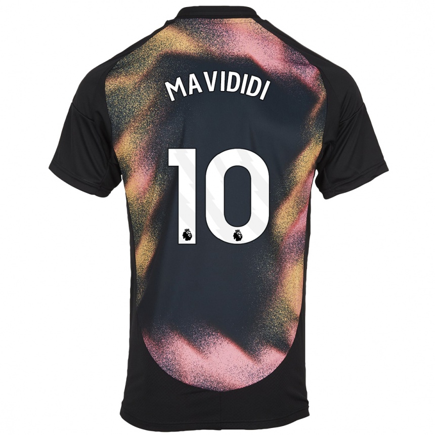 Kids Football Stephy Mavididi #10 Black White Away Jersey 2024/25 T-Shirt Za