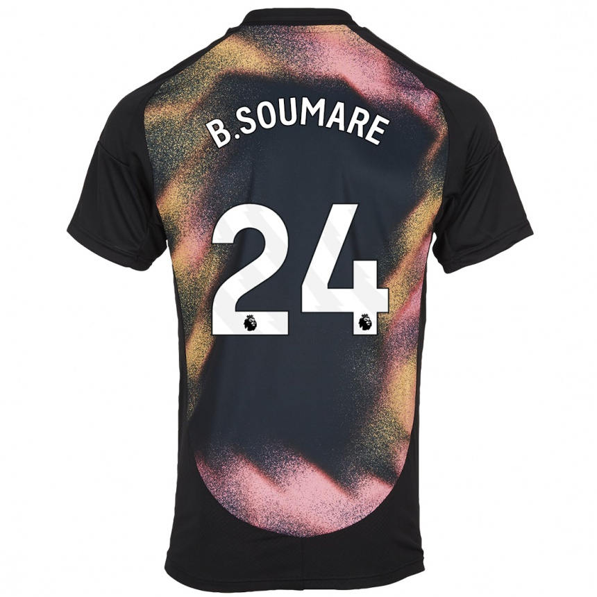 Kids Football Boubakary Soumaré #24 Black White Away Jersey 2024/25 T-Shirt Za