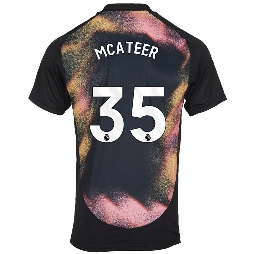 Kids Football Kasey Mcateer #35 Black White Away Jersey 2024/25 T-Shirt Za