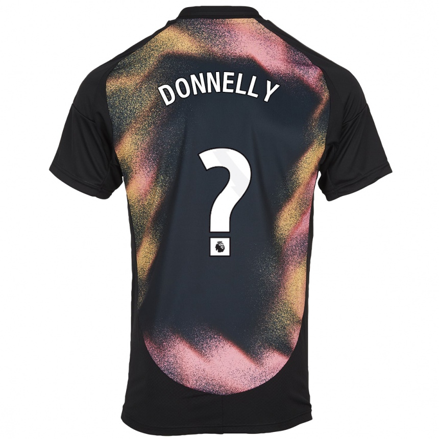 Kids Football Ryan Donnelly #0 Black White Away Jersey 2024/25 T-Shirt Za