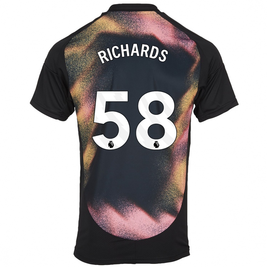 Kids Football Amani Richards #58 Black White Away Jersey 2024/25 T-Shirt Za