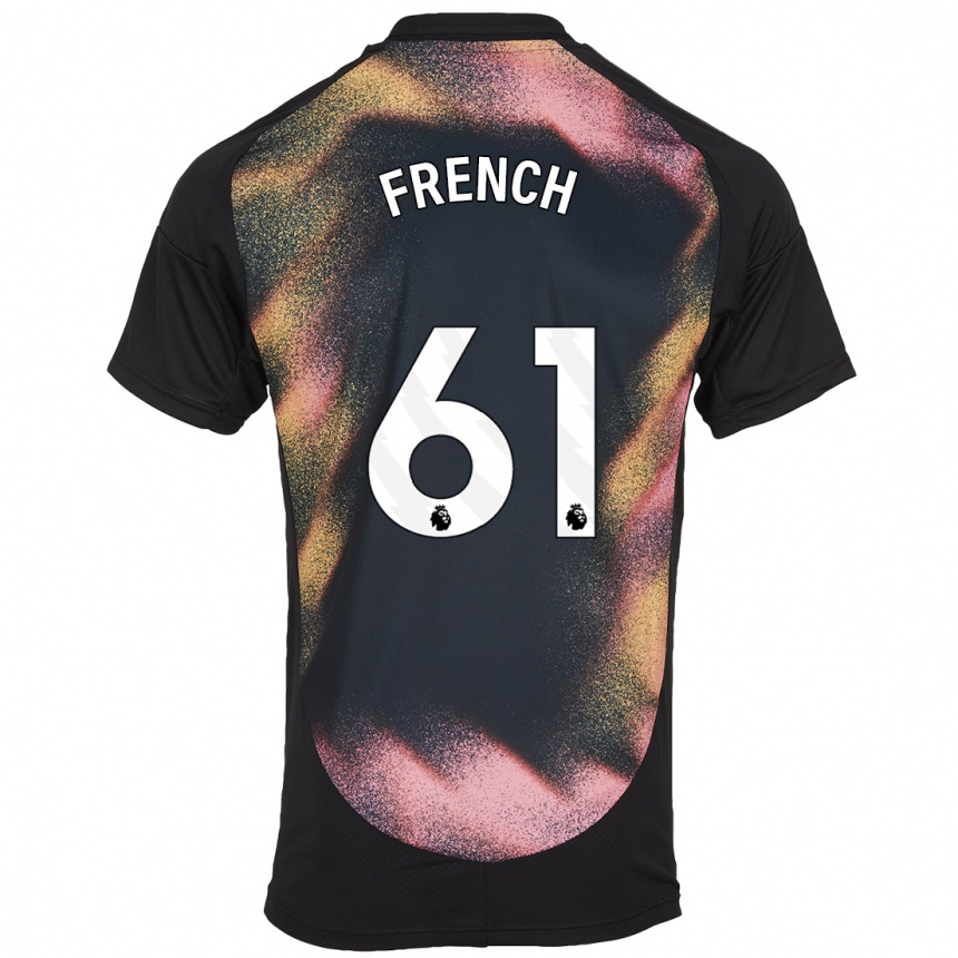 Kids Football Harry French #61 Black White Away Jersey 2024/25 T-Shirt Za