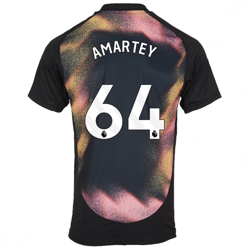 Kids Football Bobby Amartey #64 Black White Away Jersey 2024/25 T-Shirt Za