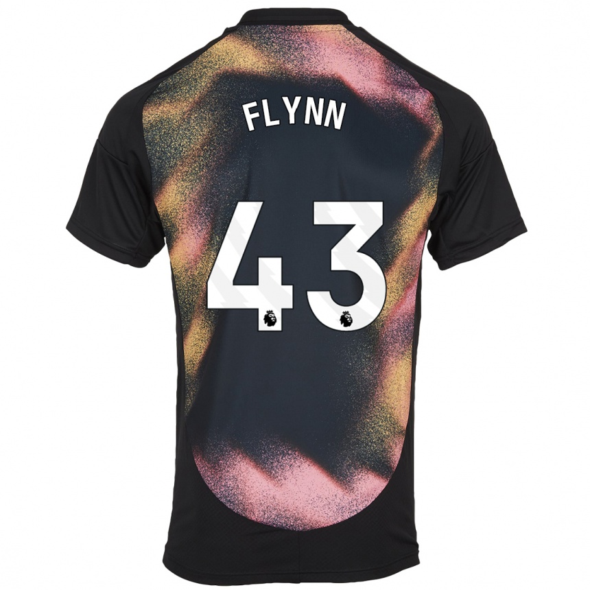 Kids Football Shane Flynn #43 Black White Away Jersey 2024/25 T-Shirt Za