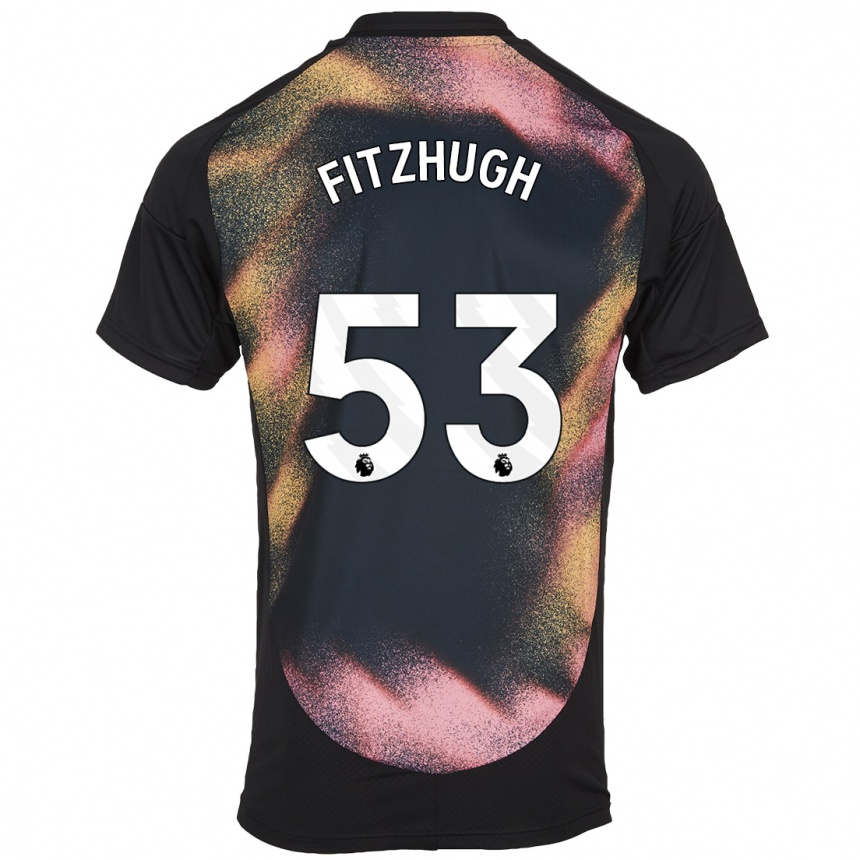 Kids Football Ethan Fitzhugh #53 Black White Away Jersey 2024/25 T-Shirt Za