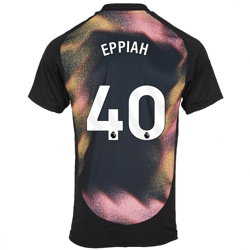 Kids Football Josh Eppiah #40 Black White Away Jersey 2024/25 T-Shirt Za