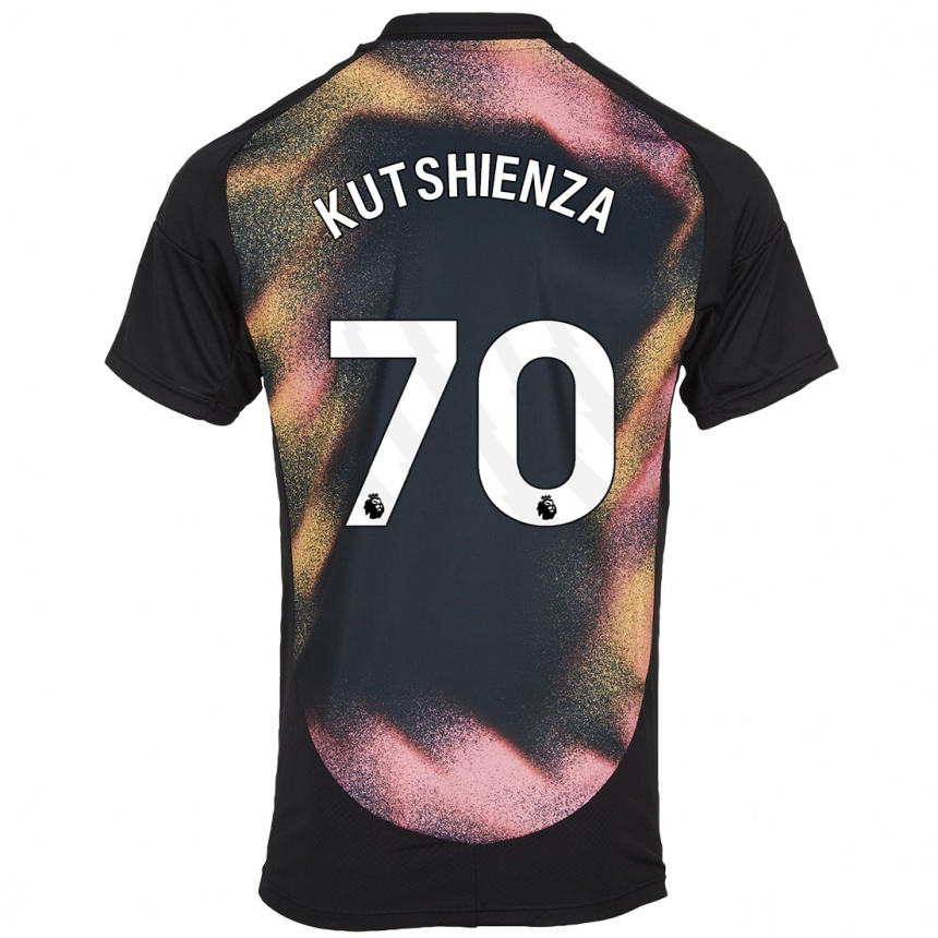 Kids Football Jesper Kutshienza #70 Black White Away Jersey 2024/25 T-Shirt Za