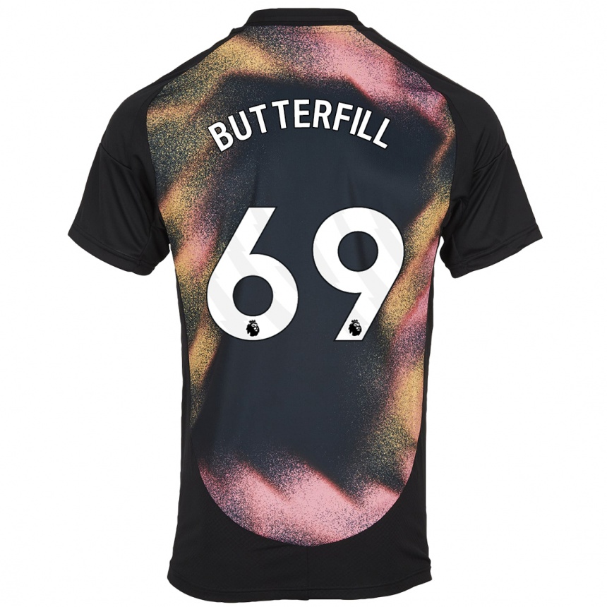 Kids Football Jack Butterfill #69 Black White Away Jersey 2024/25 T-Shirt Za