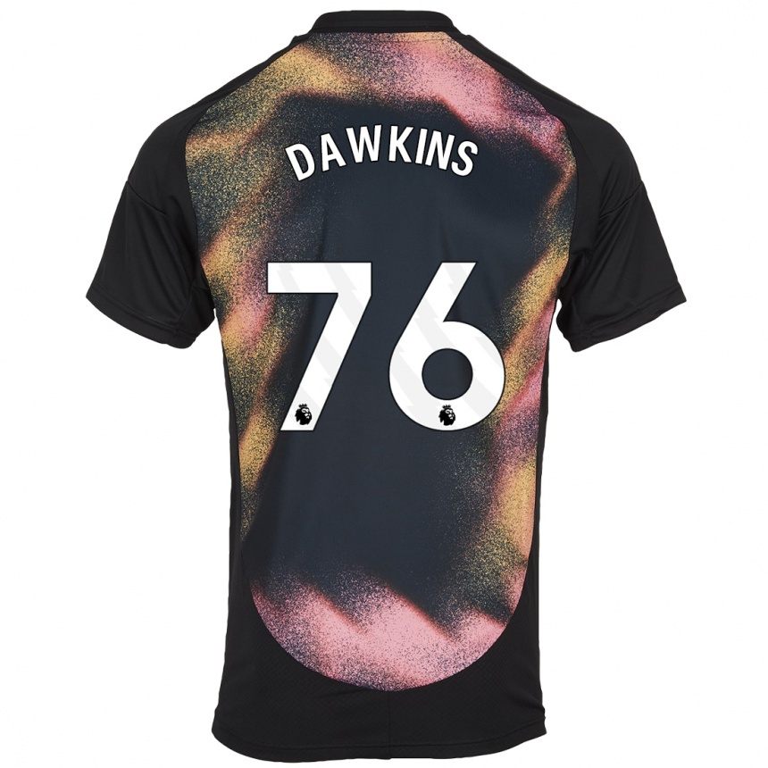 Kids Football Kartell Dawkins #76 Black White Away Jersey 2024/25 T-Shirt Za