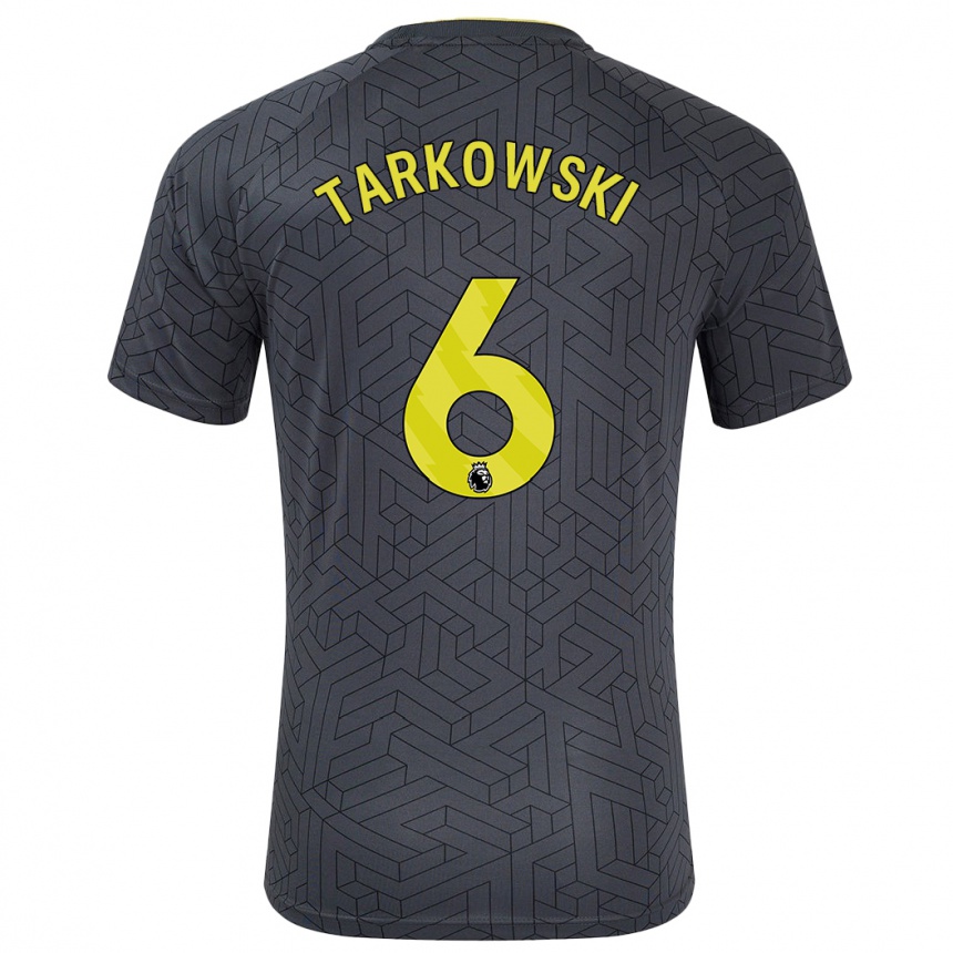 Kids Football James Tarkowski #6 Black Yellow Away Jersey 2024/25 T-Shirt Za