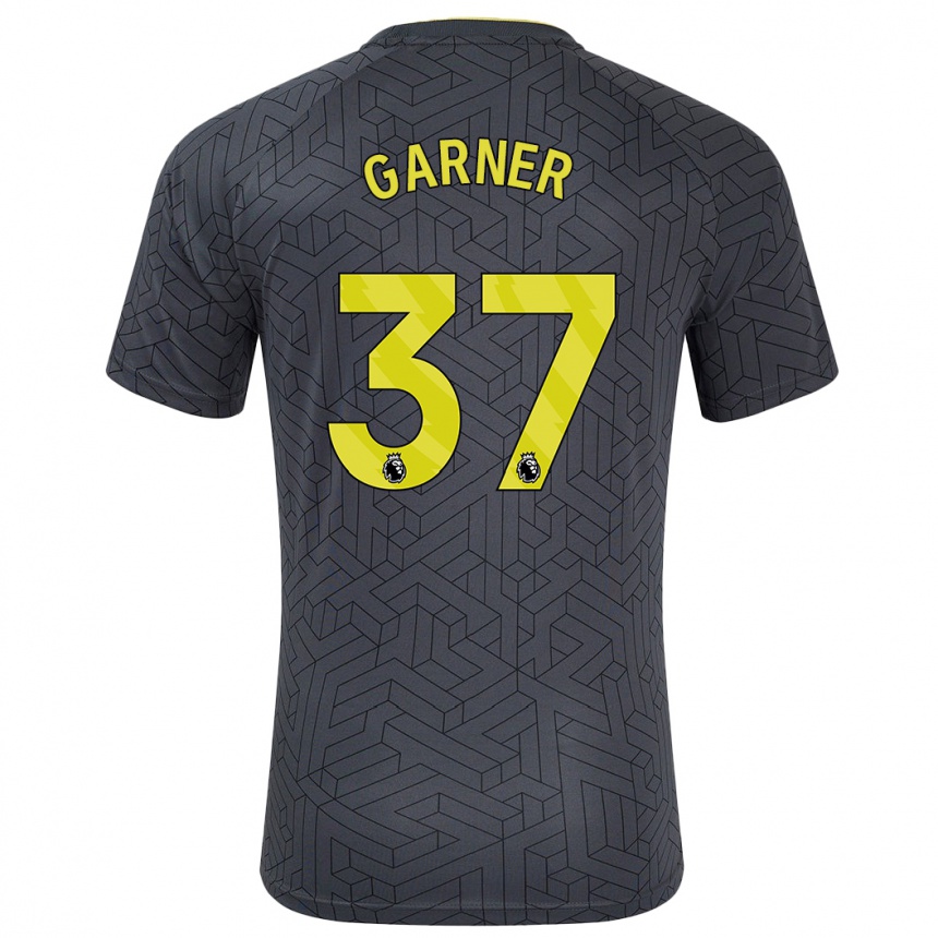 Kids Football James Garner #37 Black Yellow Away Jersey 2024/25 T-Shirt Za