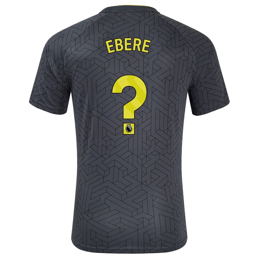 Kids Football Coby Ebere #0 Black Yellow Away Jersey 2024/25 T-Shirt Za