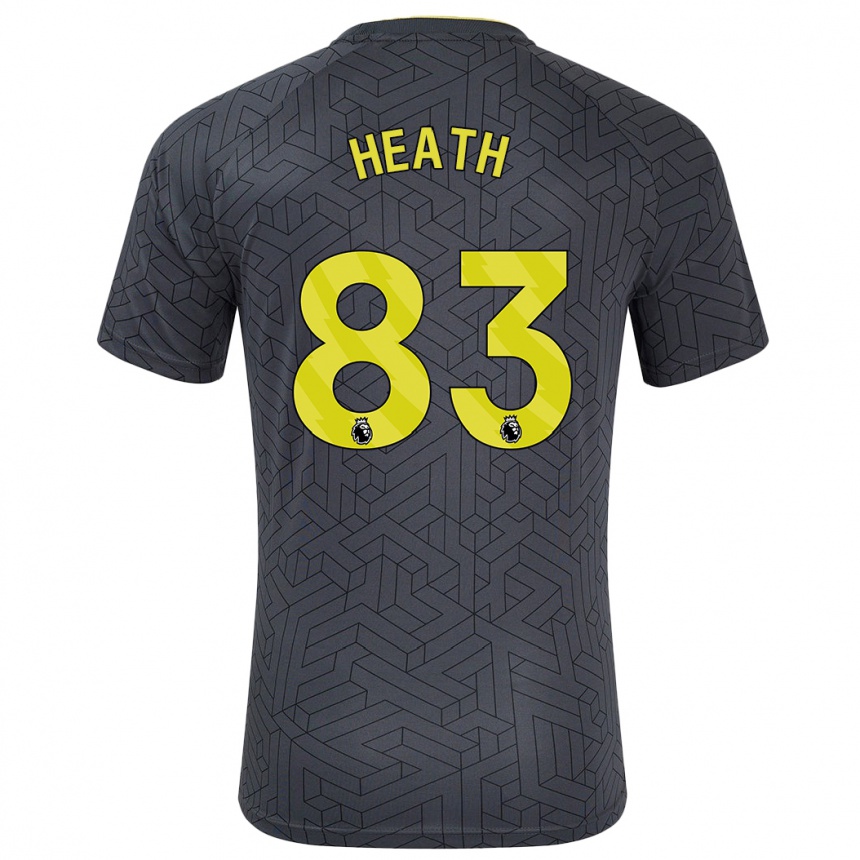 Kids Football Isaac Heath #83 Black Yellow Away Jersey 2024/25 T-Shirt Za