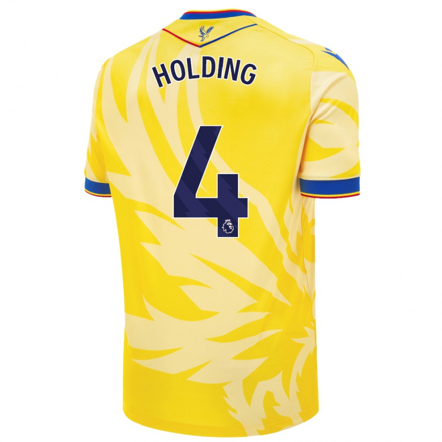 Kids Football Rob Holding #4 Yellow Away Jersey 2024/25 T-Shirt Za