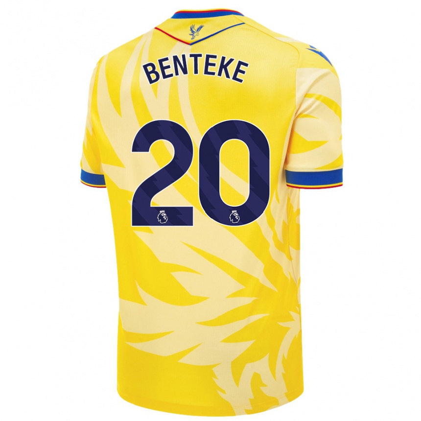 Kids Football Christian Benteke #20 Yellow Away Jersey 2024/25 T-Shirt Za