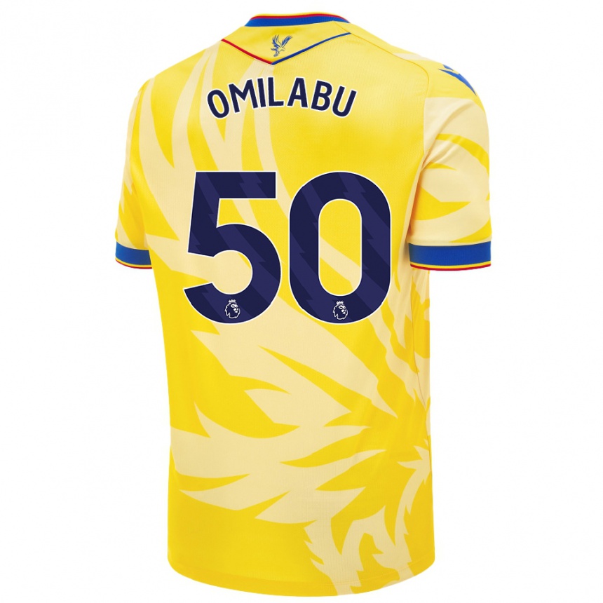 Kids Football David Omilabu #50 Yellow Away Jersey 2024/25 T-Shirt Za