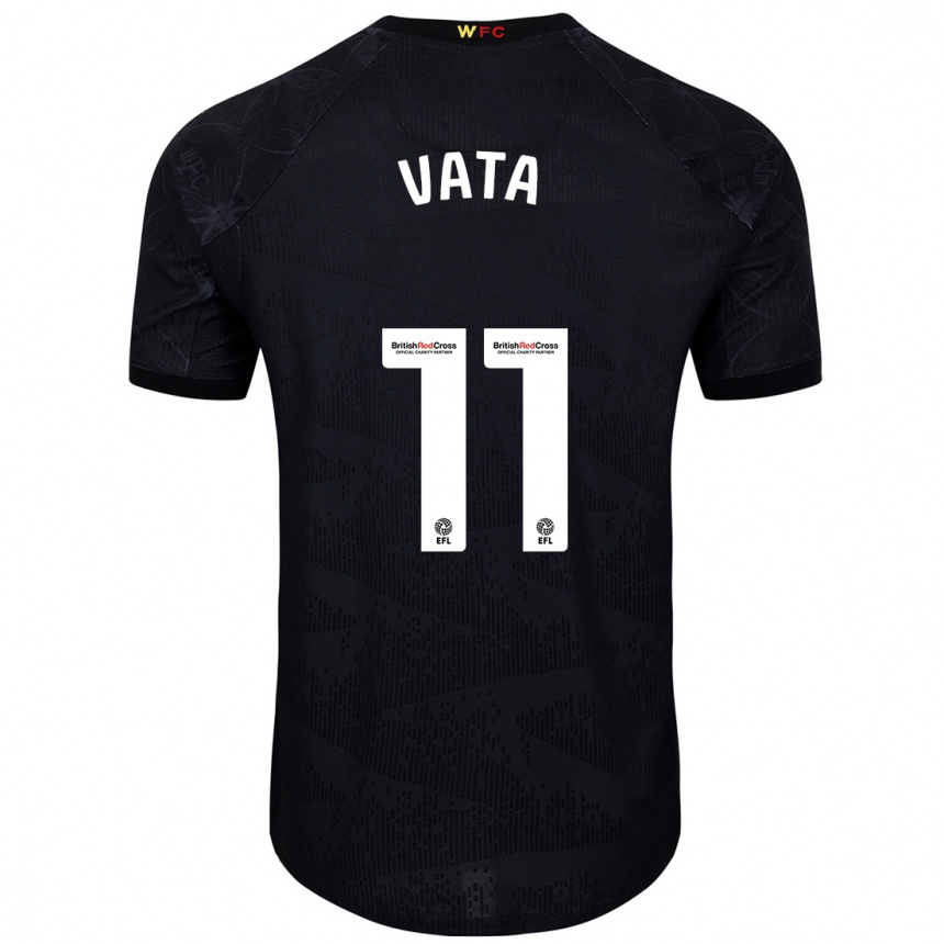 Kids Football Rocco Vata #11 Black White Away Jersey 2024/25 T-Shirt Za