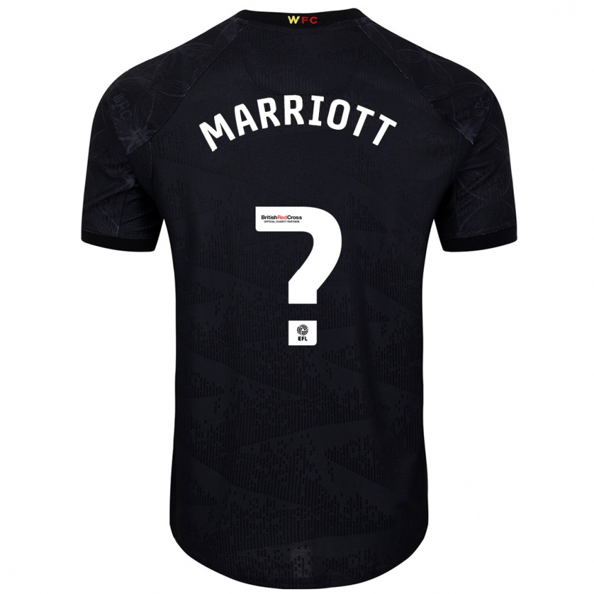 Kids Football Alfie Marriott #0 Black White Away Jersey 2024/25 T-Shirt Za